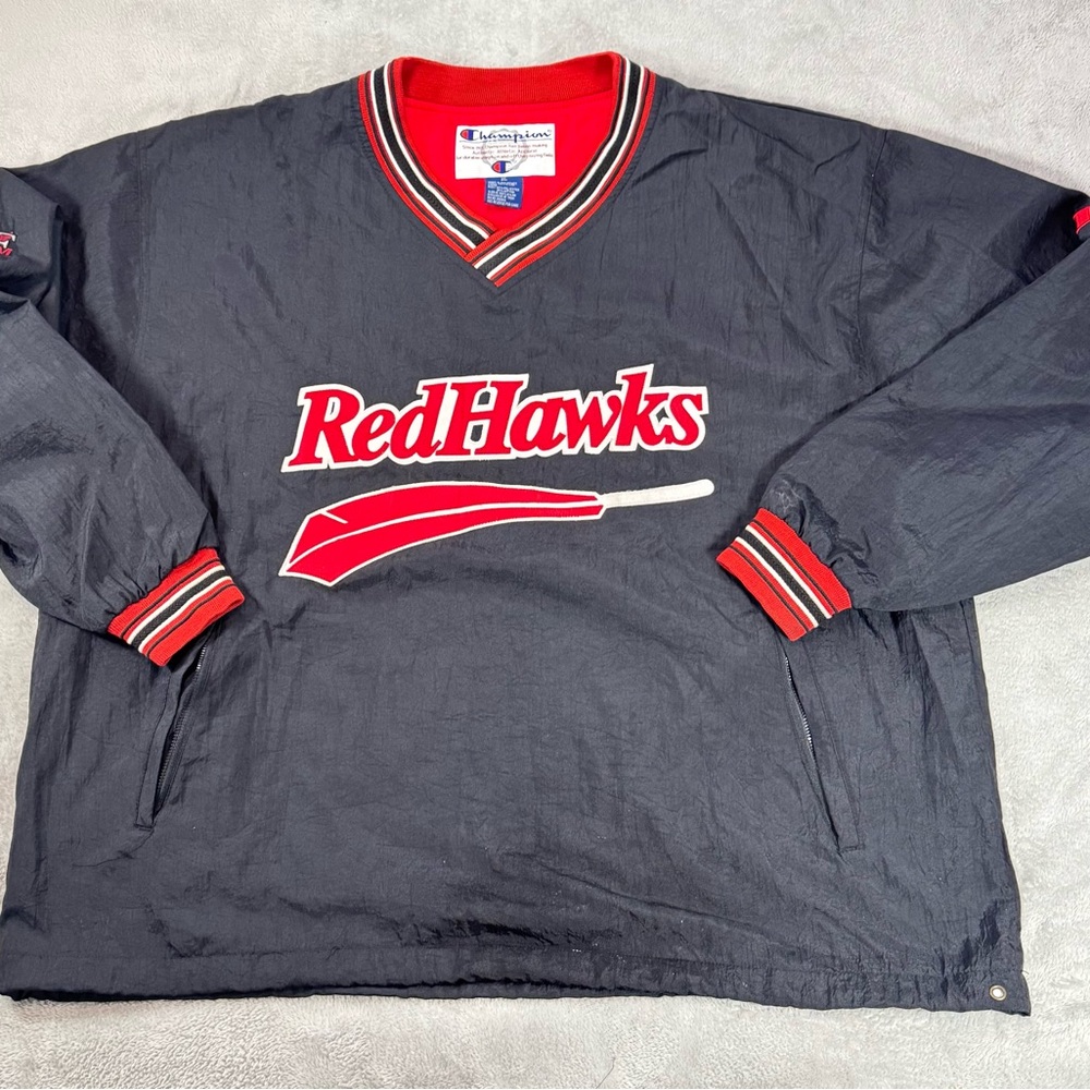Champions Red Hawks Black Pullover Size XL